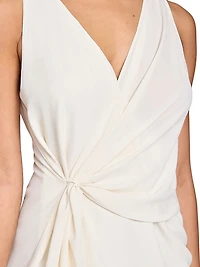 Danna Crepe Faux-Wrap Top