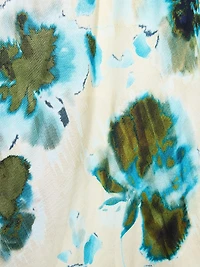 Printed Split Neck Hi-Lo Midi-Dress