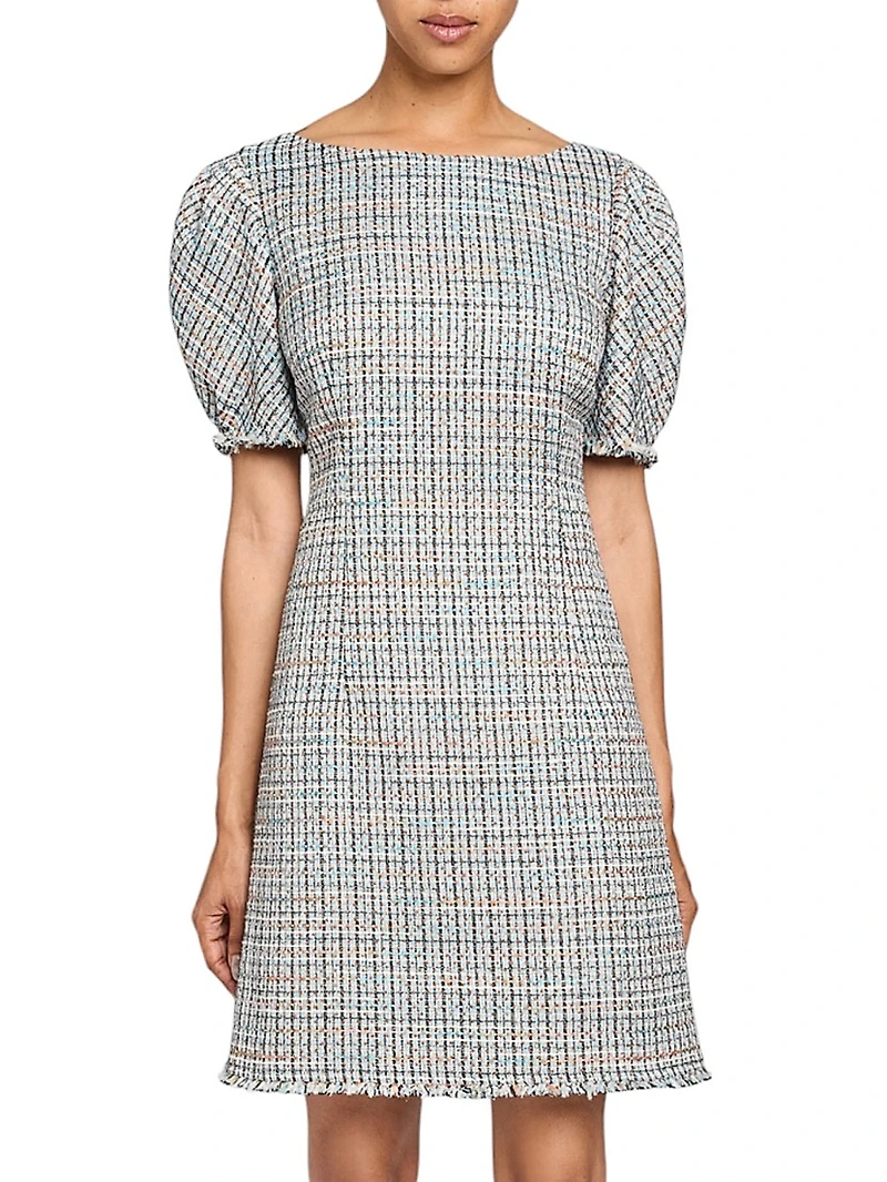 Puff Sleeve Shift Minidress