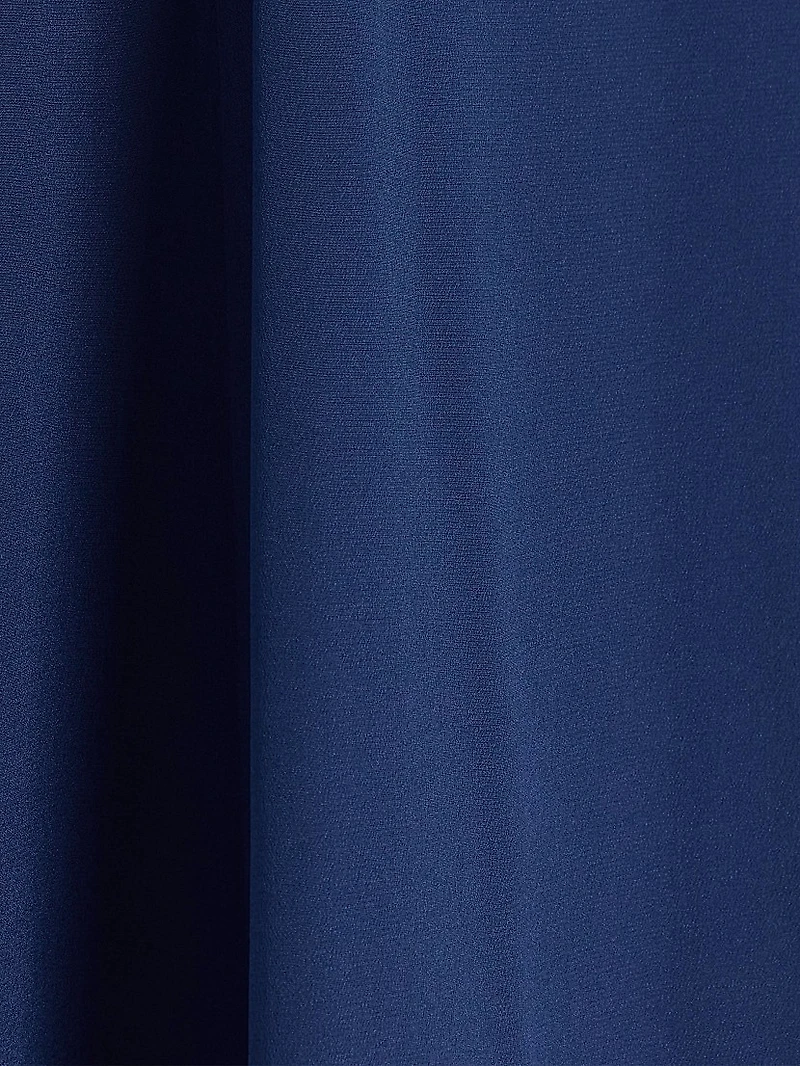 Silk Crêpe de Chine Fit & Flare Midi-Dress