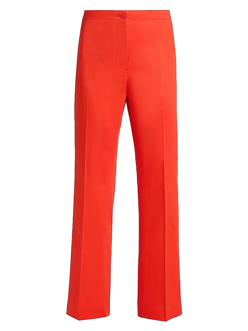 Roma Stretch-Cotton Straight-Leg Pants