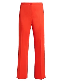 Roma Stretch-Cotton Straight-Leg Pants
