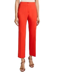 Roma Stretch-Cotton Straight-Leg Pants