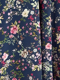 Floral Faux-Wrap Midi-Dress