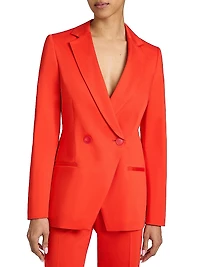 Rowan Stretch-Cotton Double-Breasted Blazer