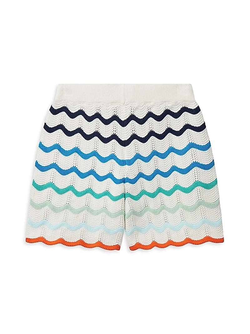 Little Boy's & Boy's Gradient Wave Crochet Shorts