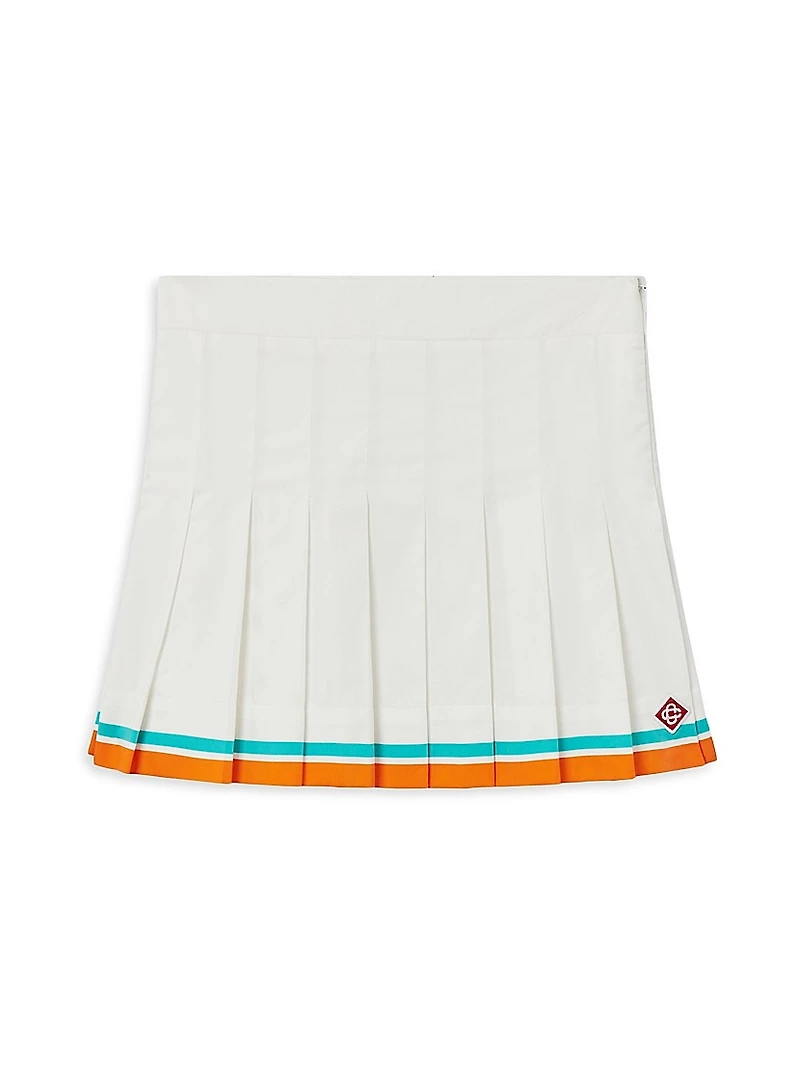 Little Girl's & Girl's Tennis Stripe Pleated Skirt