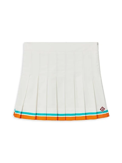 Little Girl's & Girl's Tennis Stripe Pleated Skirt
