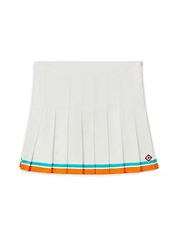 Little Girl's & Girl's Tennis Stripe Pleated Skirt