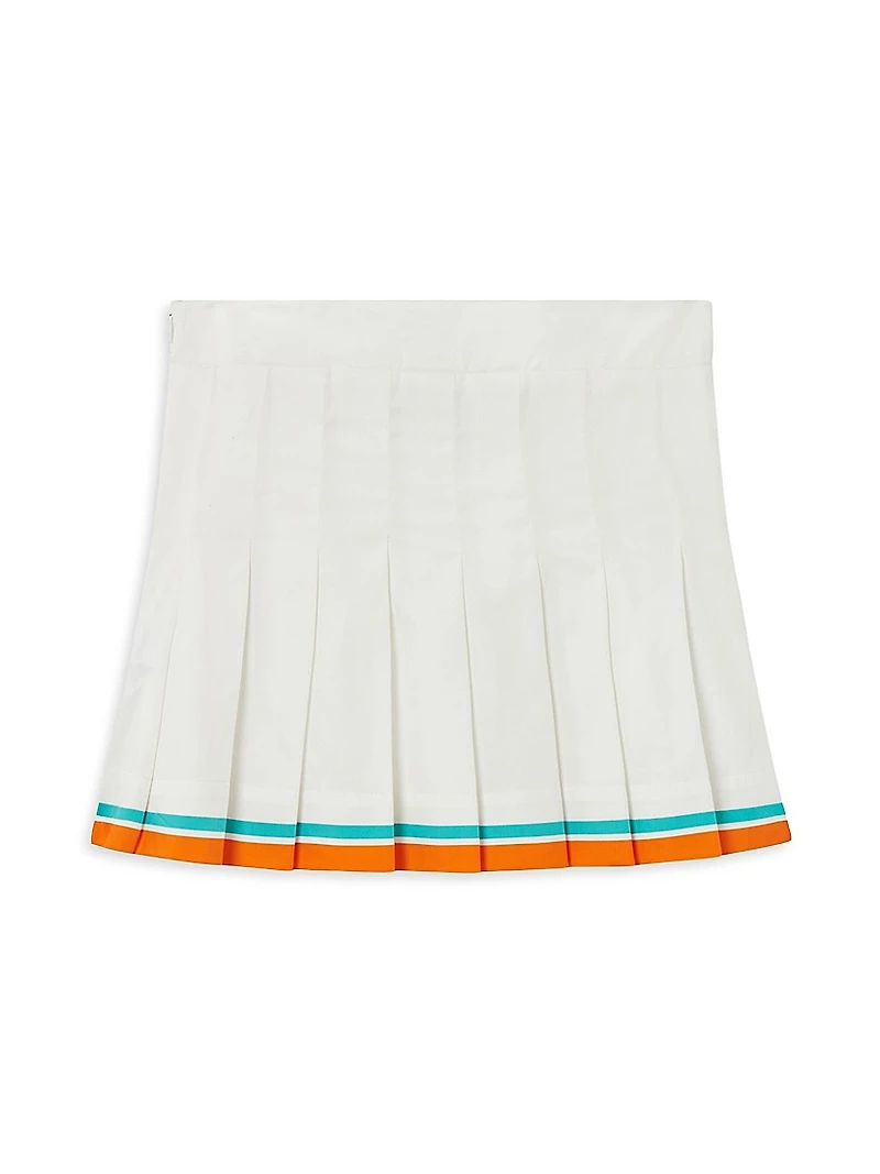 Little Girl's & Girl's Tennis Stripe Pleated Skirt