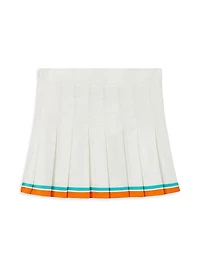 Little Girl's & Girl's Tennis Stripe Pleated Skirt
