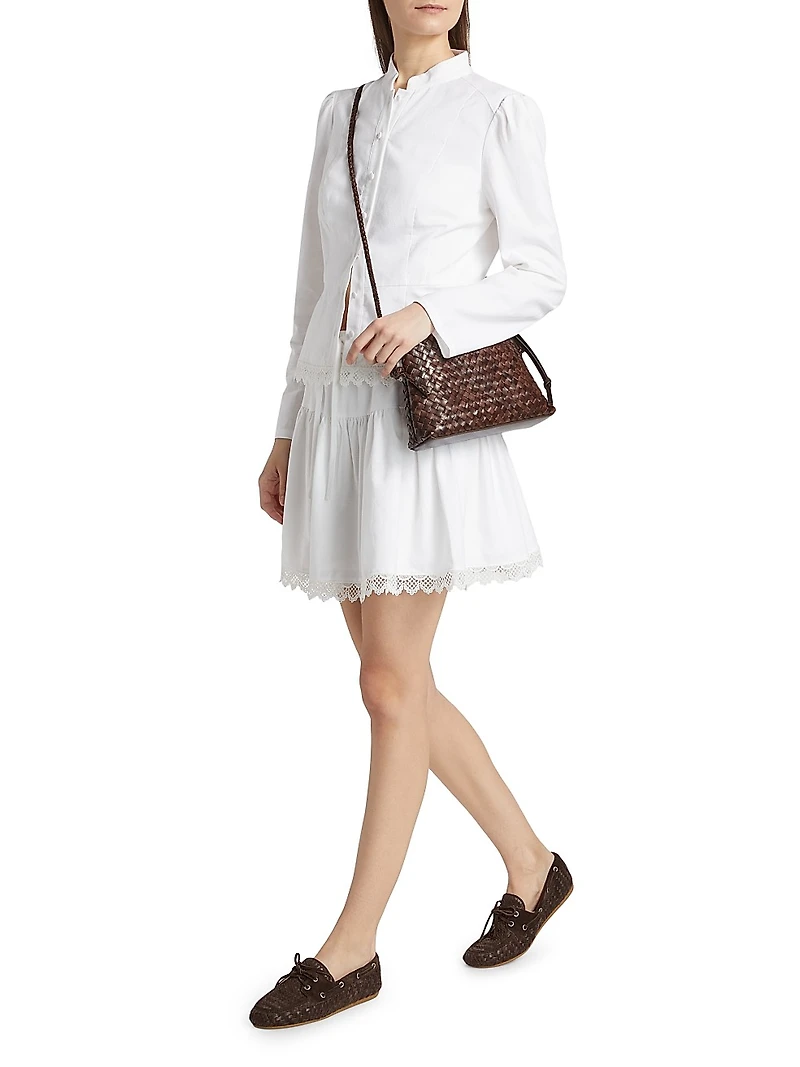 Tiered A-Line Drawstring Miniskirt