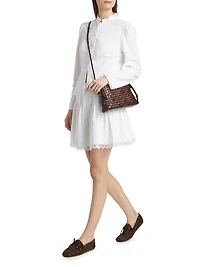 Tiered A-Line Drawstring Miniskirt