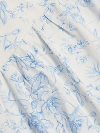 Toile Basque-Waist Midi-Dress