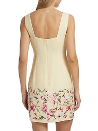 Floral Linen Shift Minidress