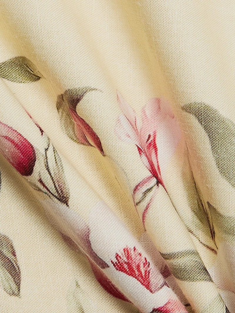 Floral Linen Shift Minidress