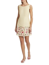 Floral Linen Shift Minidress