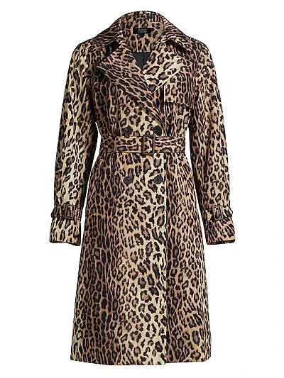 Leopard Belted Trench Coat