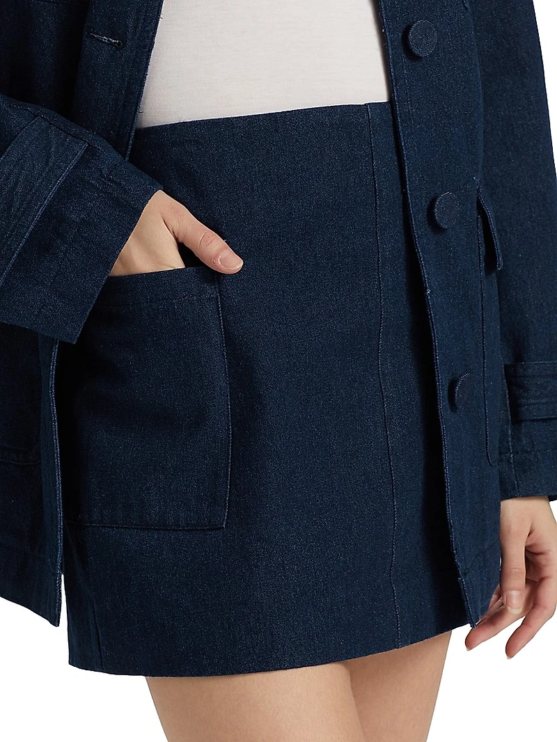 Denim A-Line Miniskirt