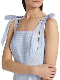 Tiered Bow-Strap Midi-Dress