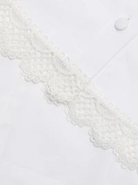 Lace-Trimmed Button-Front Blouse