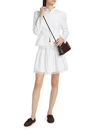 Lace-Trimmed Button-Front Blouse