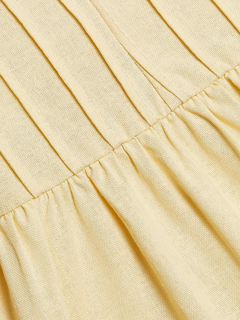 Pintuck Waist Midi-Dress