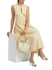 Pintuck Waist Midi-Dress