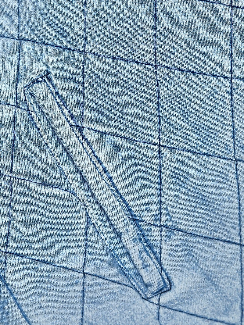 Bow Quilted Denim Jacket