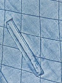 Bow Quilted Denim Jacket