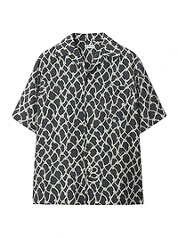 Knot Printed Silk Camp Shirt