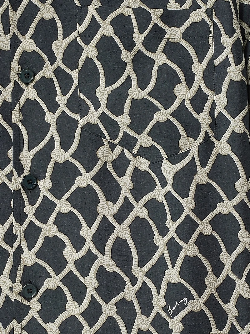 Knot Printed Silk Camp Shirt