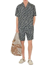 Knot Printed Silk Camp Shirt