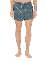 Check Drawstring Swim Shorts