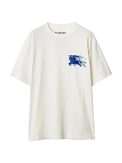 Double Equestrian Knight Design Cotton T-Shirt