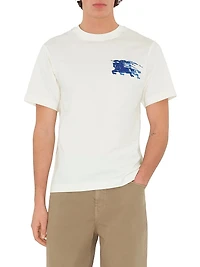 Double Equestrian Knight Design Cotton T-Shirt