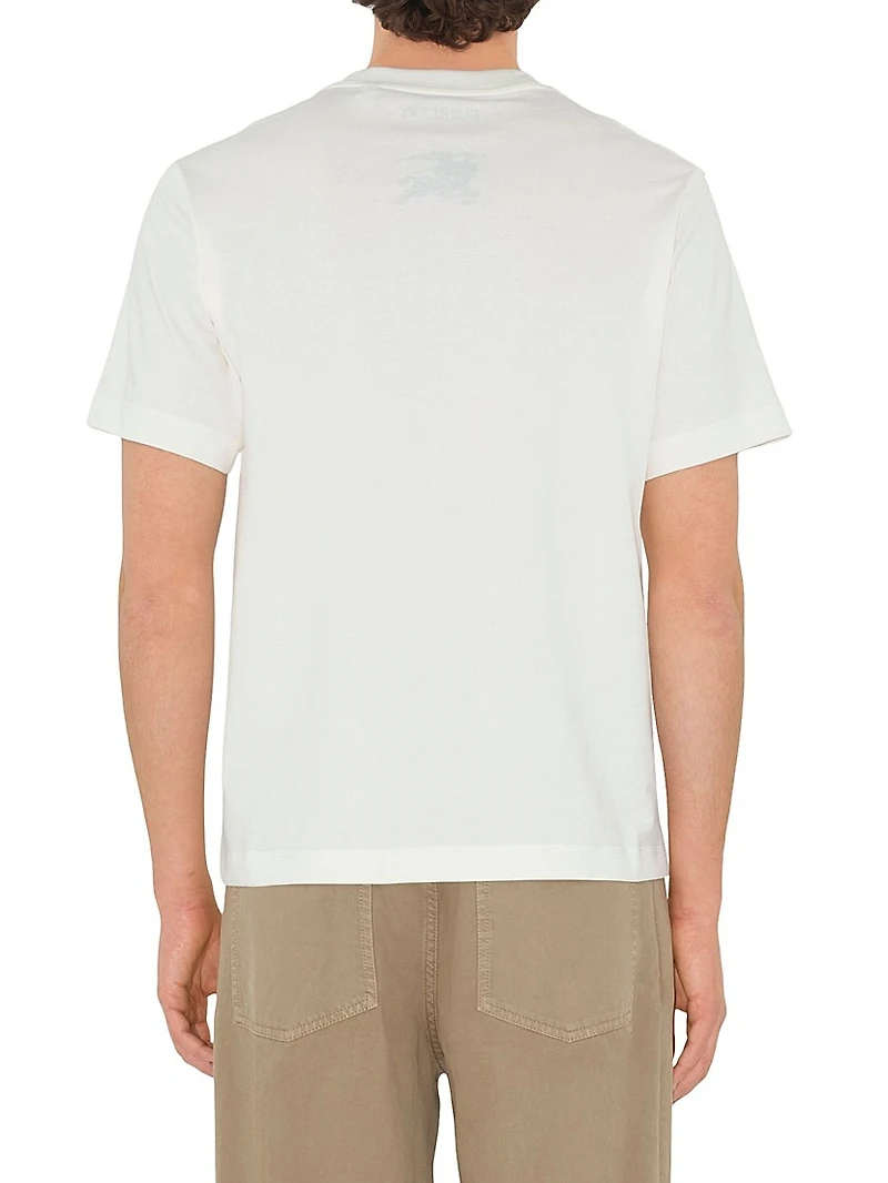 Double Equestrian Knight Design Cotton T-Shirt