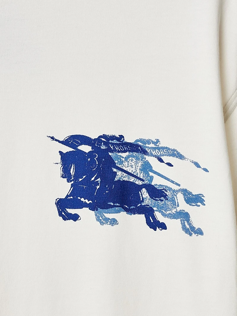 Double Equestrian Knight Design Cotton T-Shirt