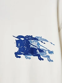 Double Equestrian Knight Design Cotton T-Shirt