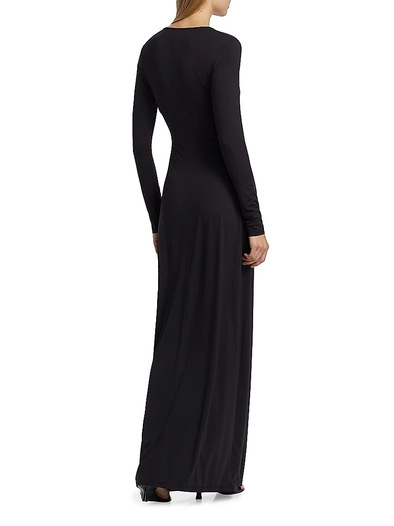 Echauffe Cut-Out Long-Sleeve Gown
