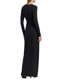 Echauffe Cut-Out Long-Sleeve Gown