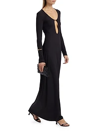 Echauffe Cut-Out Long-Sleeve Gown