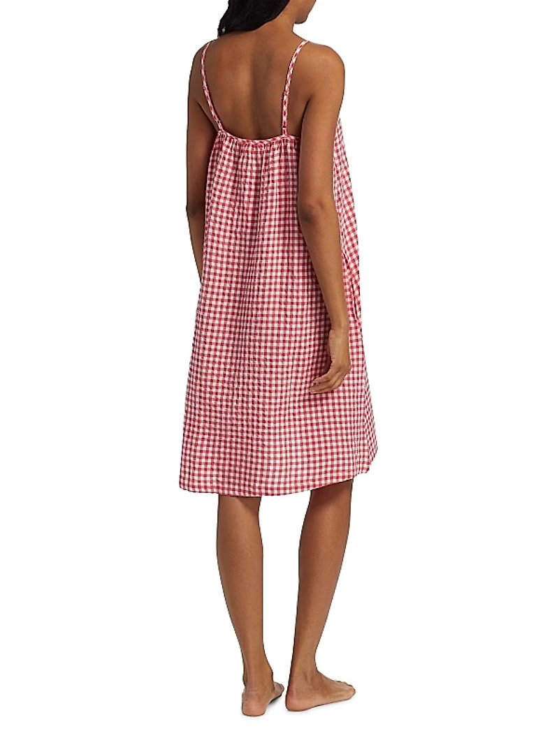 Gingham Seersucker Strappy Nightie