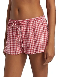 Gingham Seersucker Cami Boxer Pajamas
