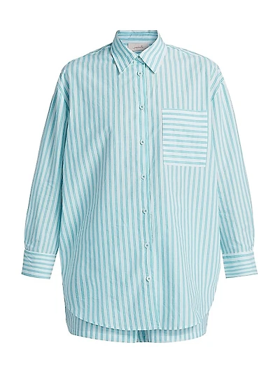 Striped Shirting Boxer Pajama Set