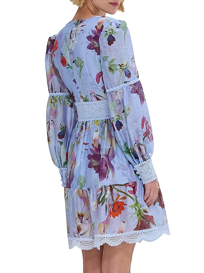 Lily Floral Plunge Minidress