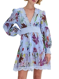 Lily Floral Plunge Minidress