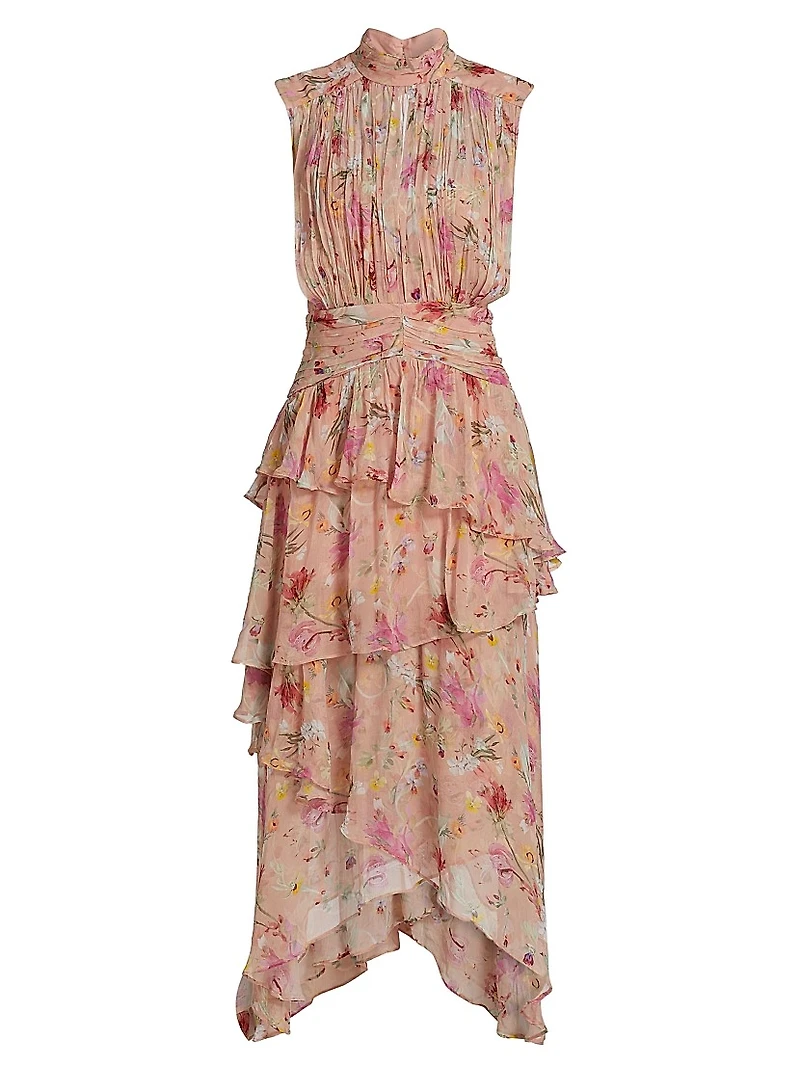 Lily Flower Sleeveless Midi-Dress