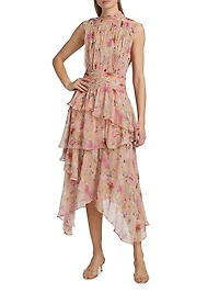 Lily Flower Sleeveless Midi-Dress