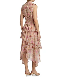 Lily Flower Sleeveless Midi-Dress
